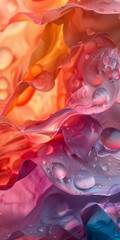 A close-up photo of a colorful fabric, evoking a sense of movement and energy.