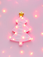 Festive design Christmas tree. Merry Christmas and Happy New Year holiday card, poster and banner