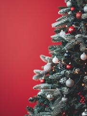 Festive design Christmas tree. Merry Christmas and Happy New Year holiday card, poster and banner