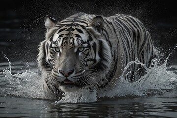 white tiger in water