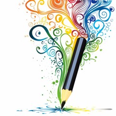 Vibrant Creativity Bursting from Pencil Tip