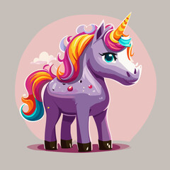 Fototapeta premium Unicorn in fairytale, Colorful Unicorn Illustration.