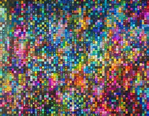 Fototapeta premium nice colorful abstract square pixel pixels