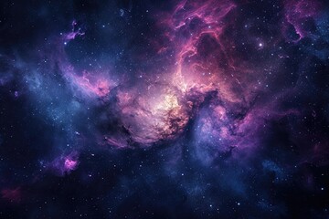 Fototapeta premium Stunning galaxy with vibrant colors and nebulas