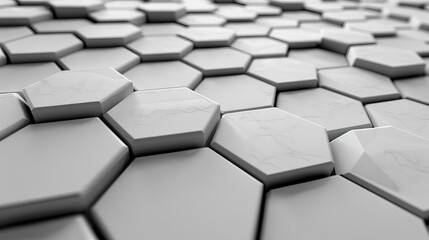 Obraz premium A close up of white hexagons on a white background.
