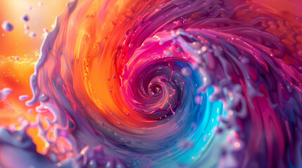 Abstract Colorful Vortex - Vibrant Swirling Art