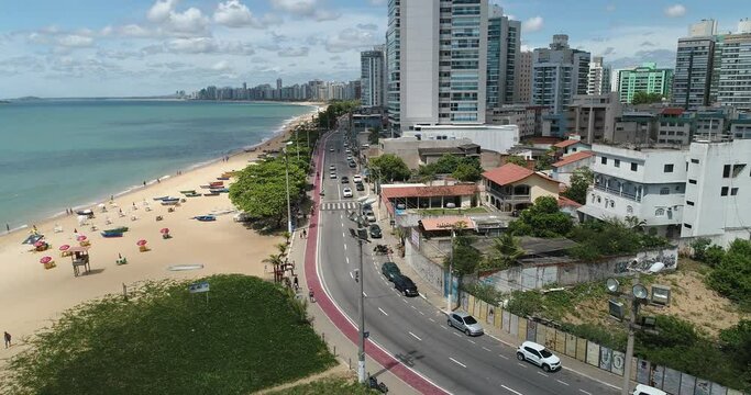 Aerial view of Costa Beach - Vila Velha, Esp&iacute;rito Santo, Brazil