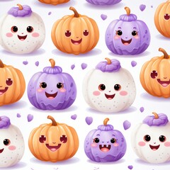 Fototapeta premium High quality pastel halloween seamless pattern background for spooky and festive designs