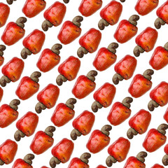 Padrão com a fruta caju vermelho.