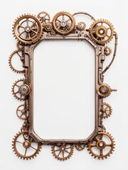 ged Brass Steampunk Gear Frame with Ornate Details