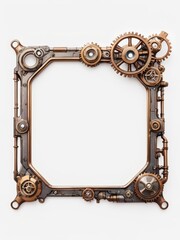 ged Brass Steampunk Gear Frame with Ornate Details