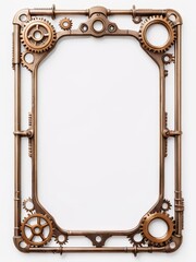 ged Brass Steampunk Gear Frame with Ornate Details