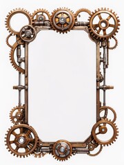 ged Brass Steampunk Gear Frame with Ornate Details
