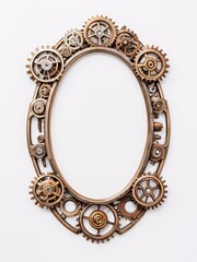 ged Brass Steampunk Gear Frame with Ornate Details