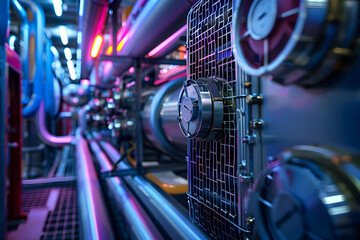 Concentrate on heat exchanger in condenser unit for optimal performance. Concept Heat Exchanger, Condenser Unit, Optimal Performance, Energy Efficiency, Maintenance Strategies AI