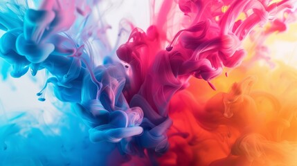 Beautiful colorful abstract background. Stylish modern background. Watercolor ink in water. Powerful explosion of paints on a white background. Cool trending screensaver. High quality photo