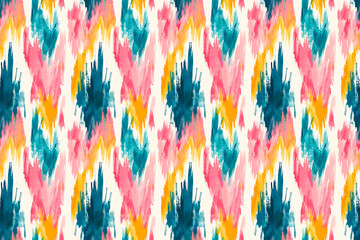 A colorful, abstract painting with a lot of brush strokes