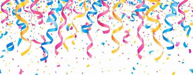 Fototapeta premium Minimalistic background with colorful confetti 