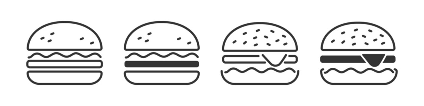 Burger icon. Hamburger symbol. Vector illustration