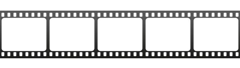 Black film strip silhouette. Old retro cinema movie tape. Video recording ribbon. Vector illustration