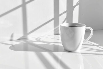 Cup of coffee for a pleasant start to the day on white background.