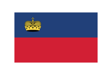 flag of Liechtenstein, flag in 3:5 proportion, vector illustration on a white background