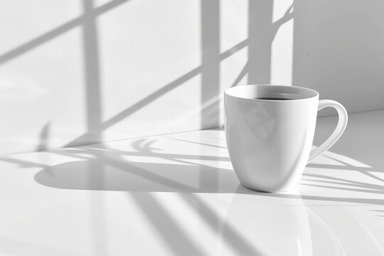 Cup of coffee for a pleasant start to the day on white background.