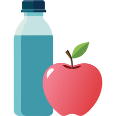 Apple With Bottle Of Water