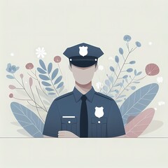 Law Enforcement: Illustration of a Police Officer on Duty