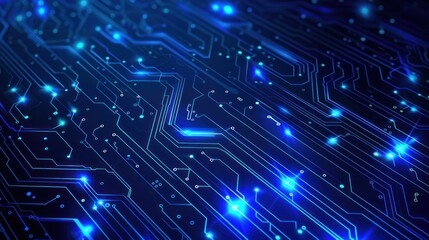 Circuit Board. Blue circuit wallpaper. Technology concept. High Tech Background