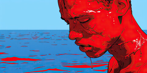  The Tumultuous Struggle Against Addiction: A Red-Hot Portrait Amidst the Restless Sea