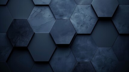 Abstract dark hexagonal texture background with geometric pattern
