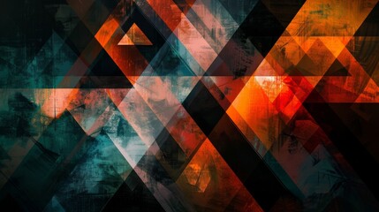 Abstract geometric art with vibrant colors and dynamic patterns