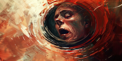 Rebirth From Ruin: A person breaking free from the vicious cycle of addiction, rising above their struggles and finding a new path to inner peace and self-discovery.