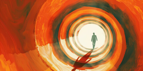 Rebirth From Ruin: A person breaking free from the vicious cycle of addiction, rising above their struggles and finding a new path to inner peace and self-discovery.