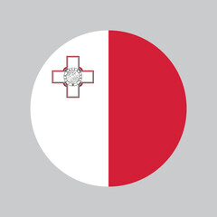made in Malta, round icon with national flag colors, circle vector symbol