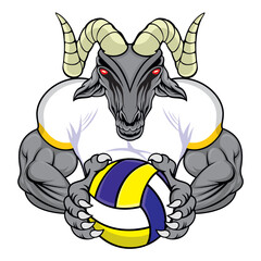 volleyball mascot ram vector illustration design