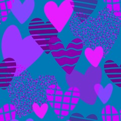 Valentines hearts seamless retro pattern for wrapping paper and fabrics