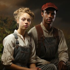 Fototapeta premium The hearty soul of the village: a portrait of a profound person who radiates the warmth and authenticity of village life in exquisite images. Rural look.