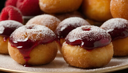 doughnut holes with raspberry jam