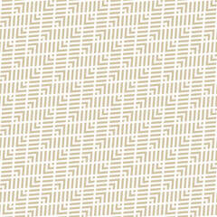 Vector geometric line seamless pattern. Golden chevron texture. Zigzag stripes, grid, lattice, lines. Abstract gold and white diagonal zig zag background. Simple geometry. Repeated ornamental design