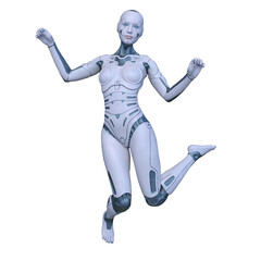 女性サイボーグ　3DCGレンダリング