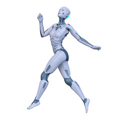 女性サイボーグ　3DCGレンダリング