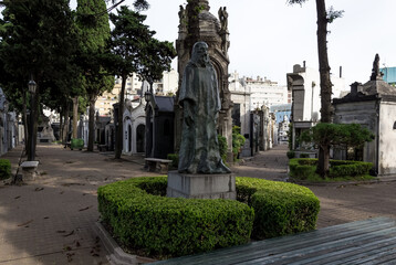 Detail of Recoleta Cemetery in Buenos Aires, Argentina. It's located in the Recoleta neighborhood and is listed among the world's most beautiful cemeteries.