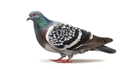 pigeon isolated on white realistic