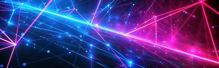pink blue neon lines, geometric shapes, virtual space, ultraviolet light, 80's style, retro disco, fashion laser show, abstract background
