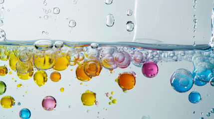colored bubbles in water background