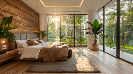 The Luxury Bed Room / Extravagant Luxury Home / Soft Beige with White Walls / Opulent Interior Design in Contemporary Mansion with Expansive Spaces and Designer Furnishings