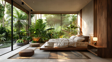 The Luxury Bed Room / Extravagant Luxury Home / Soft Beige with White Walls / Opulent Interior Design in Contemporary Mansion with Expansive Spaces and Designer Furnishings