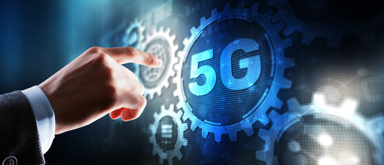 5G Mobile network wireless systems concept. Telecommunications Communication background